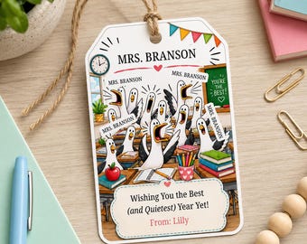 First Day Of School Gift Tag Printable Digital Download Back To School Tag Canva Template Class Gift For Teachers Seagulls Teacher Gift G17