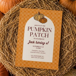 Kids Birthday Party Invitation Fall Birthday Party Invite Pumpkin Patch Party Invitations Digital