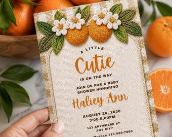 Plantilla editable para invitación a baby shower: una adorable invitación para baby shower, plantilla editable para invitación a baby shower de género neutro.