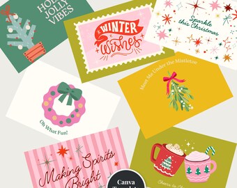 Kerstkaartenset met 15 kaarten, feestelijke kerstkaarten, seizoenskaarten, leuke kerstkaartenset, kerstkaartenset, feestdagen kaarden