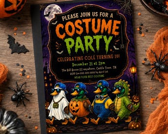Invitación a fiesta de Halloween para niños, invitación a fiesta de disfraces, invitaciones de cumpleaños de Halloween, fiesta espeluznante, fiesta de cumpleaños infantil de Halloween - 64