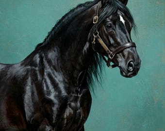 Pintura al óleo de caballo personalizada sobre lienzo: retrato de mascota personalizado, regalo de arte original, pintura conmemorativa