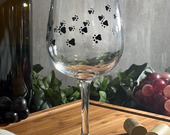 Copa de vino con estampado de perro