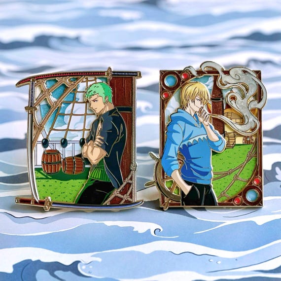 One Piece OP Roronoa Zoro & Sanji ZoSan Thriller Bark Enamel Pin