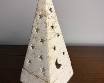 Świecznik typu tealight Partylite Pyramid Galaxy Księżyc i gwiazdy, wysokość 10 cali