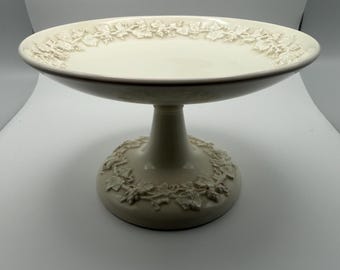 Wedgwood Queensware Embossed Etruria Grapevine Pedestal Compote England
