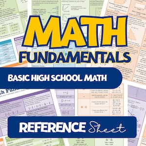 Referensguide för matematikgrunder - Viktiga begrepp och formler som används i grundläggande matematik på gymnasiet | Direkt digital PDF-nedladdning