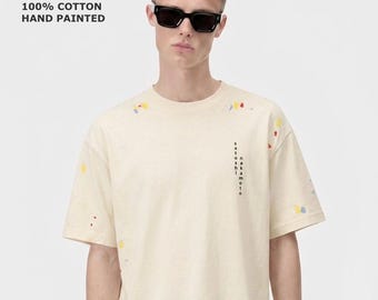 230 GSM SATOSHI NAKAMOTO Paint Splatter T-Shirt