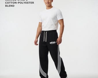 Pantaloni della tuta dritti a righe curve SATOSHI NAKAMOTO 260 GSM