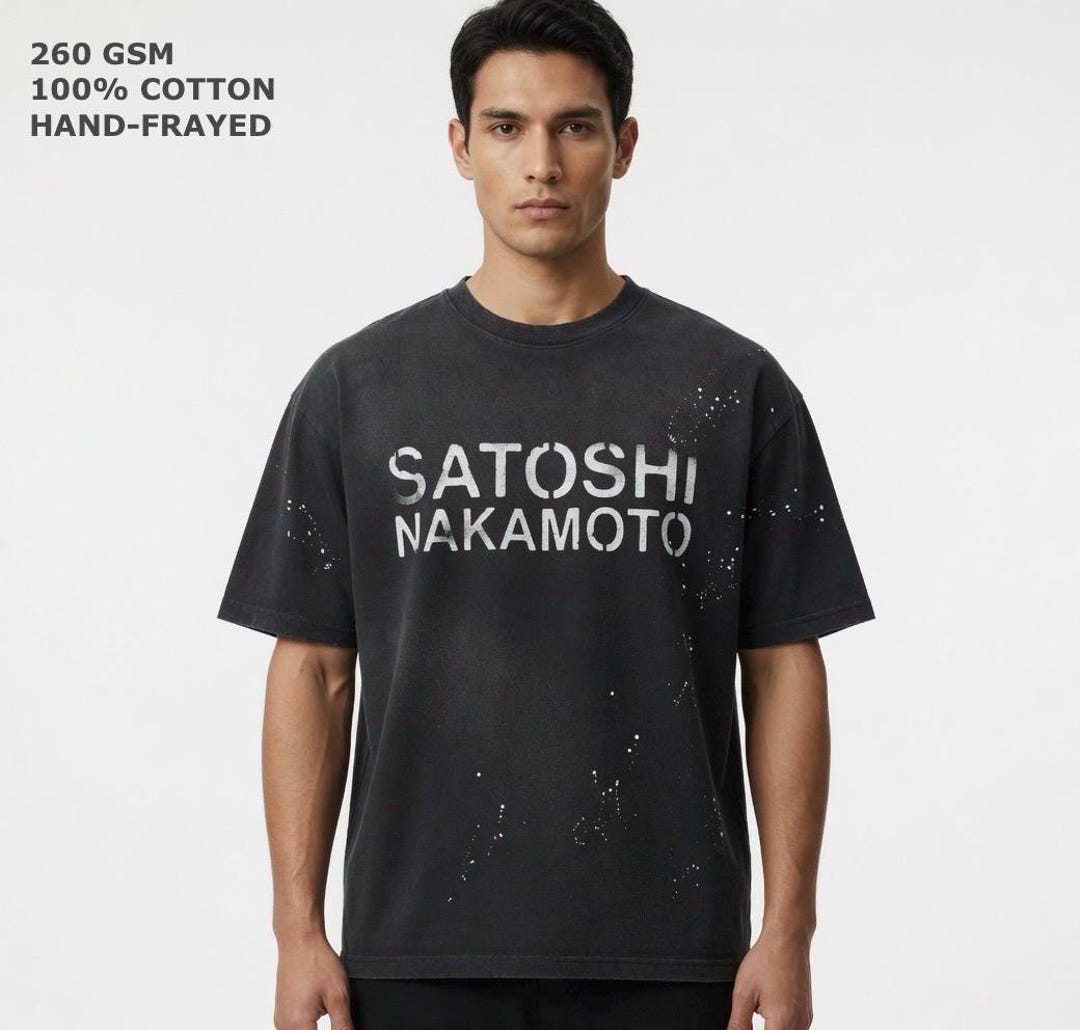 SATOSHI NAKAMOTO Tシャツ　美品！半額以下！！ 260 GSM SATOSHI NAKAMOTO Hand-frayed Sunfade Paint Splatter T