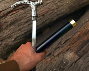 Dragon Head Walking Cane: Brass Handle, Wooden Shaft, Nordic Style Support