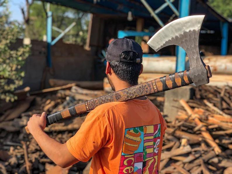 Viking Two Handed Battle Axe - Etsy