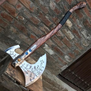 GOW Yxa Replika, Yxa av Kolstål Skandinavisk-inspirerad Cosplay Samlarobjekt