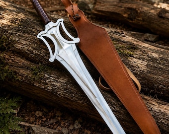 Réplique d'épée puissante He Man – accessoire de héros animé classique avec étui en cuir