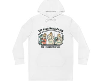Vestido con capucha "Mis hijos tienen patas" / Diseño de huella de pata de mamá perruna