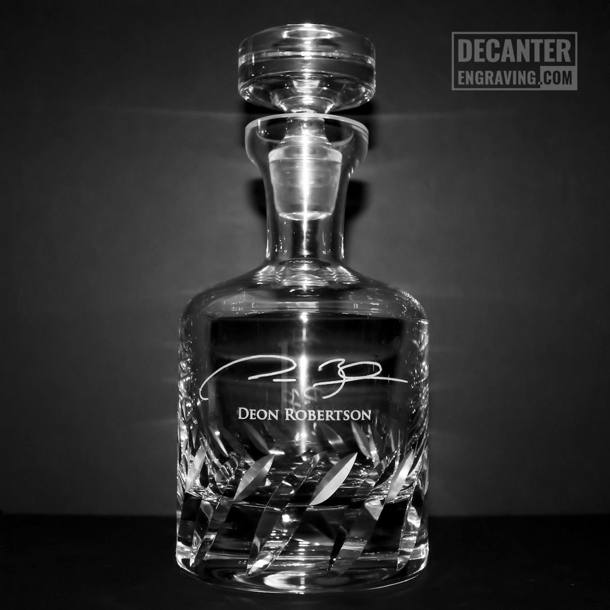 Personalized Crystal Whiskey Decanter W/ Custom Engraved Signature