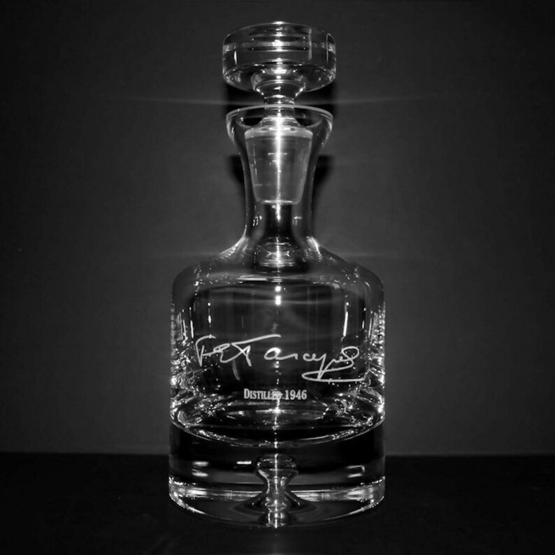 Crystal Whiskey Decanter W/ Engraved Signature Etsy