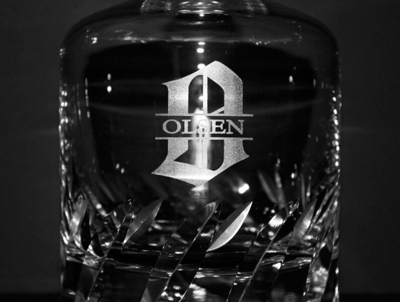 Engraved Crystal Decanter w/ Custom Monogram Personalized Etsy