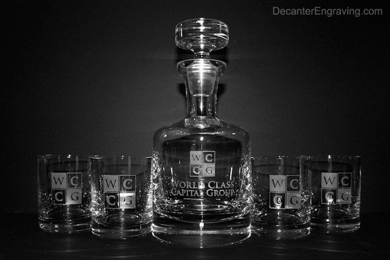 Custom Engraved Crystal Decanter Set Groomsmen Gifts Etsy
