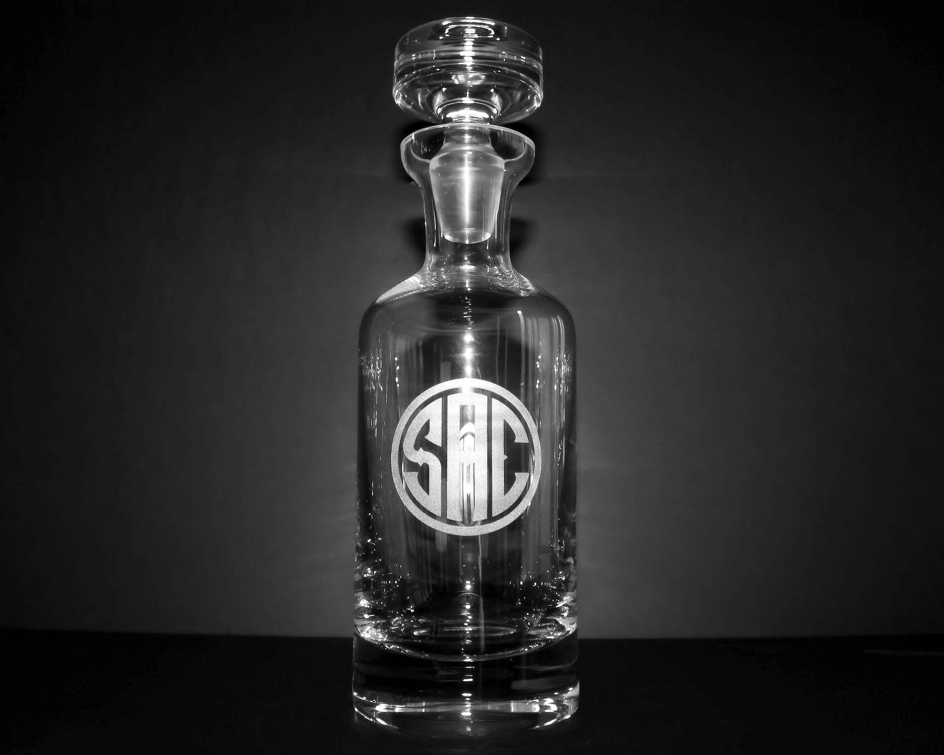 Personalized Crystal Whiskey Decanter w/ Engraved Initials Etsy