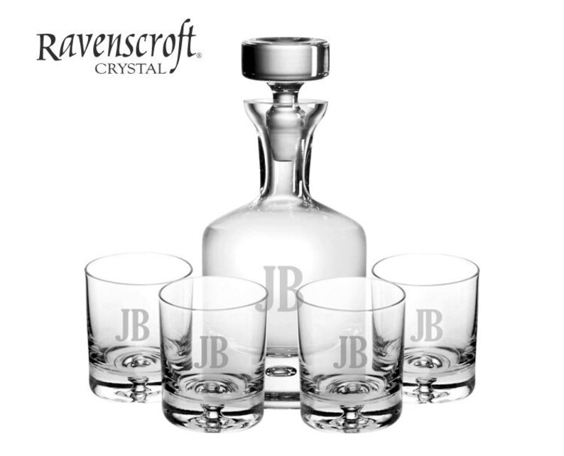 Personalized Crystal Decanter Set W/ Custom Engraving Etsy