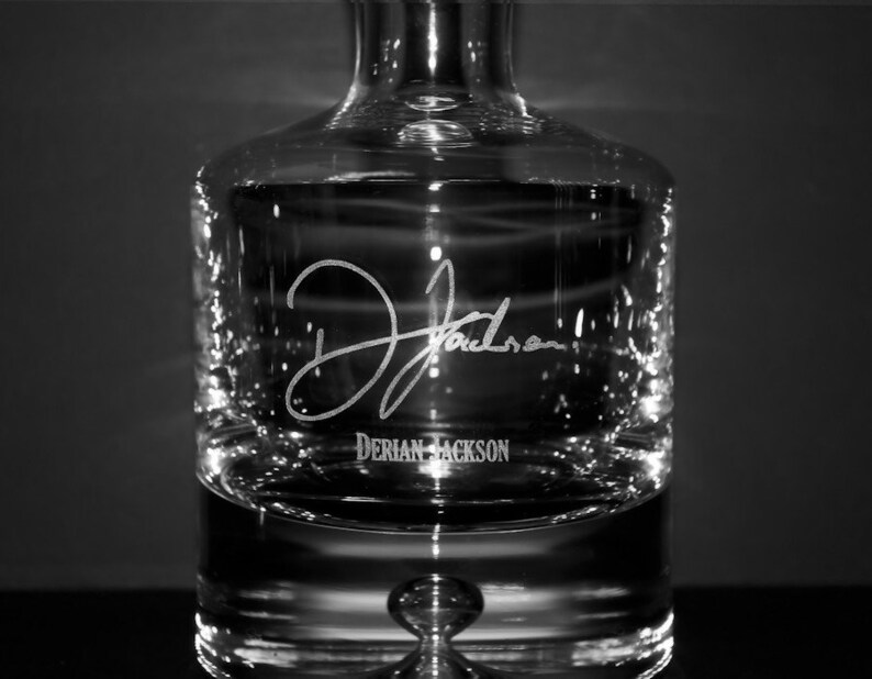 Crystal Whiskey Decanter W/ Custom Engraved Signature Etsy