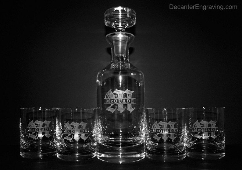Personalized Engraved Crystal Decanter Set Groomsmen Gift Etsy