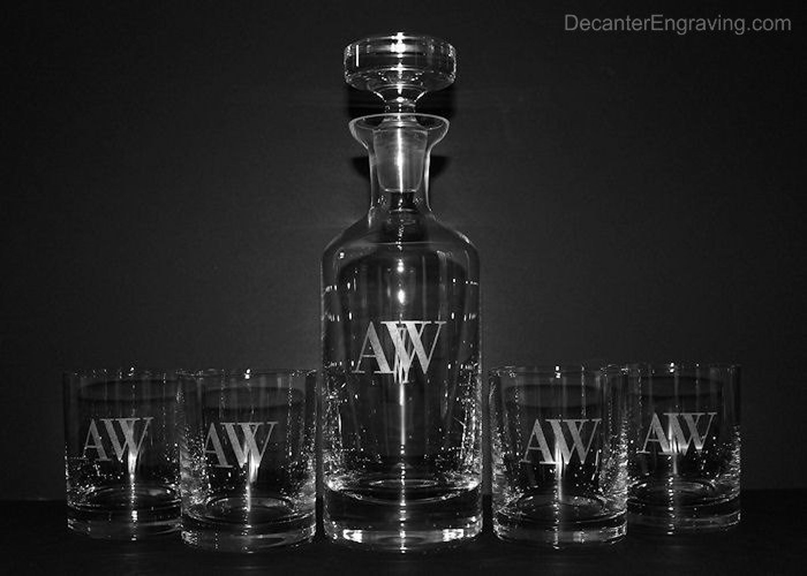 Personalized Engraved Crystal Decanter Set Groomsmen Gift Etsy