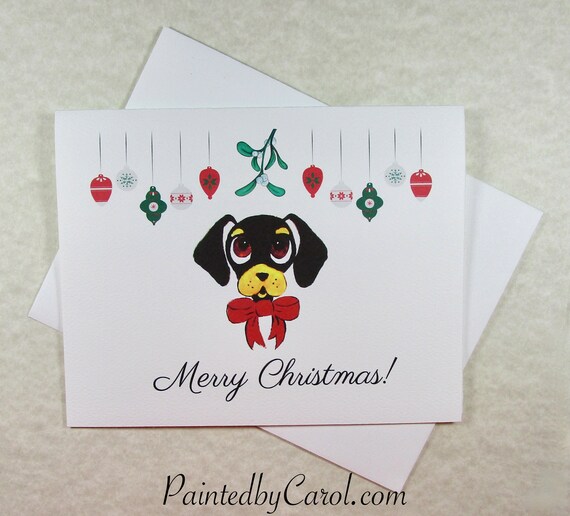 Dachshund Christmas Cards Weiner Dog Christmas Cards Cute Etsy