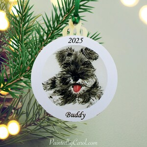 Schnauzer Christmas Ornament, Schnauzer Personalized Christmas Ornament, Pet Christmas Ornament, Custom Christmas Ornament