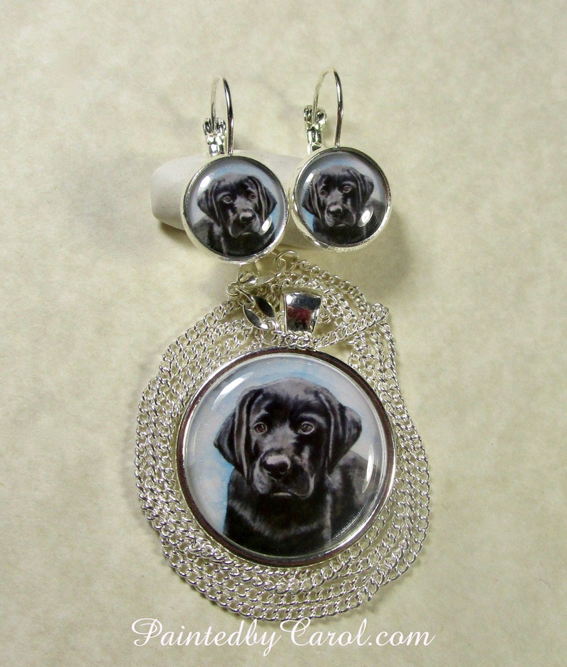 Black Lab Earrings Black Lab Jewelry Black Lab Studs Black Etsy