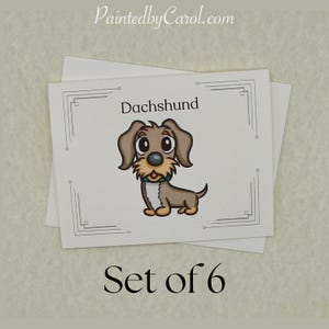 Wire-Haired Dachshund Note Cards, Note Cards with Dachshund, Dachshund Gifts, Blank Note Cards, Dachshund Stationery, Dachshund Gift Cards