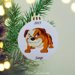 English Bulldog Christmas Ornament: Personalized Pet Holiday Decoration