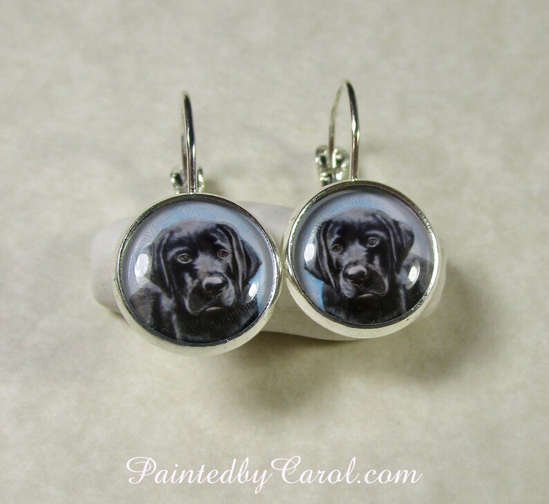 Black Lab Earrings Black Lab Jewelry Black Lab Studs Black Etsy