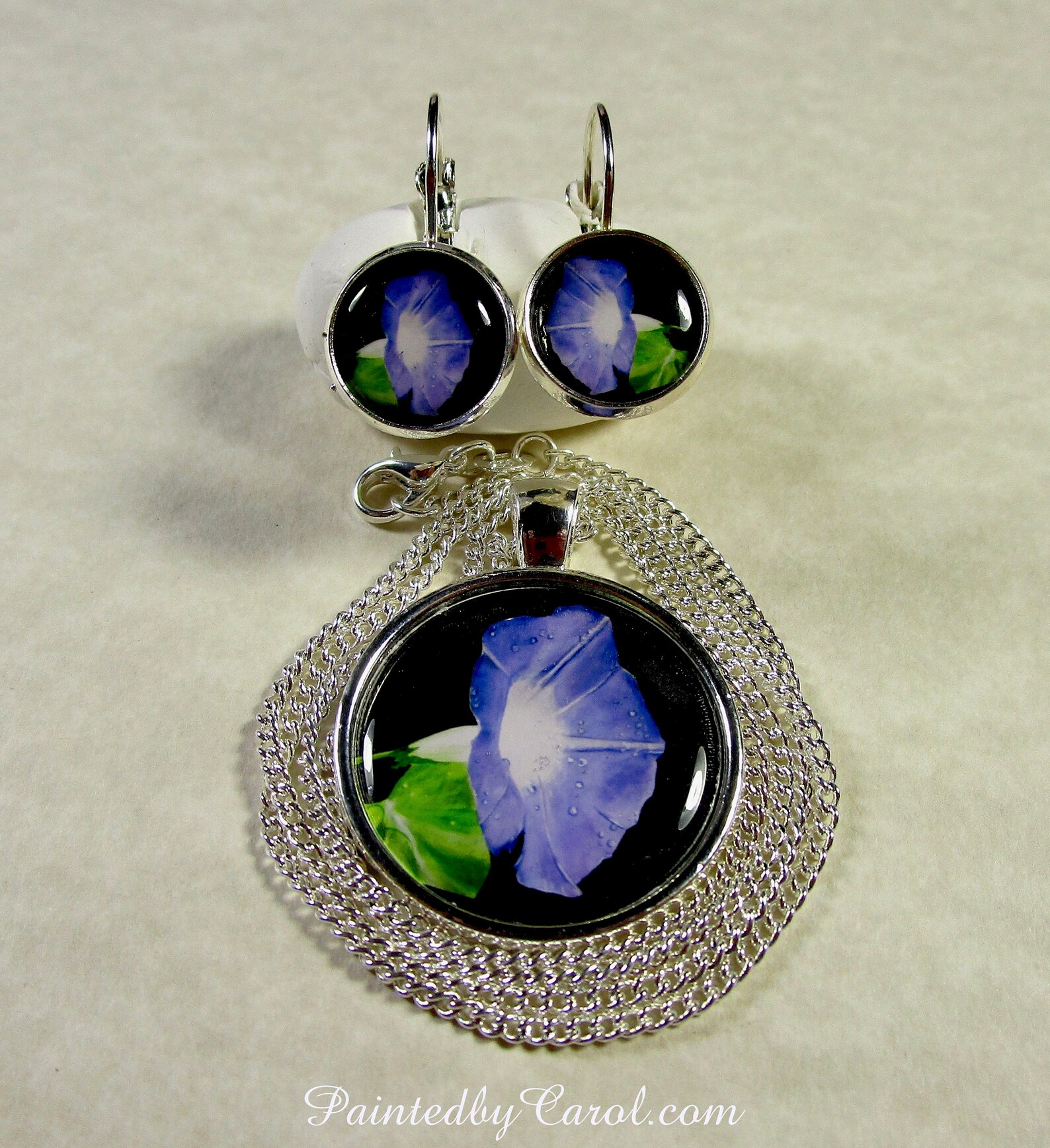 Morning Glory Pendant Morning Glory Necklace Morning Glory Etsy