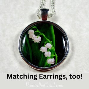 Lily of the Valley Pendant, White Lily-of-the-Valley Necklace, Lily of the Valley Jewelry, Lily Wedding Jewelry, Lily Bridal Jewelry