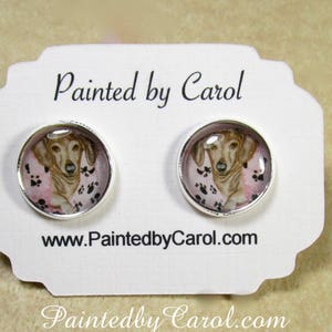 Teckel oorbellen, teckel sieraden, teckel studs, teckel geschenken, teckel lover gifts, Wiener Dog Oorbellen, Wiener Dog Sieraden afbeelding 1