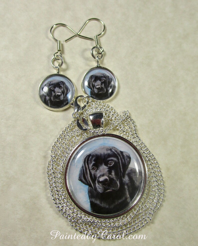 Black Lab Earrings Black Lab Jewelry Black Lab Studs Black Etsy
