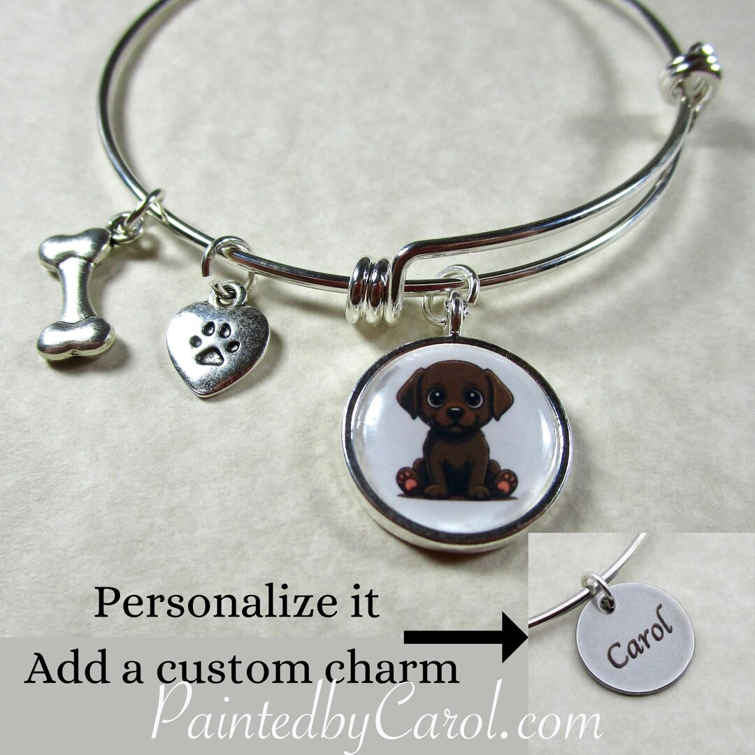 Cute Chocolate Lab Bracelet, Chocolate Lab Bangle, Chocolate Lab Expand ...