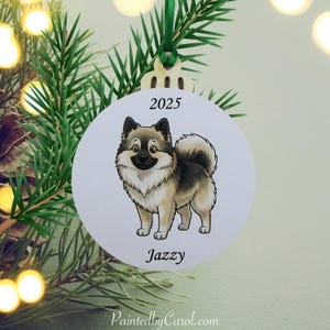 Keeshond Christmas Ornament: Personalized Pet Holiday Decoration
