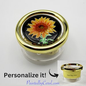 Sunflower Music Box, Personalized Yellow Flower Gifts / Custom Summer Floral Memento