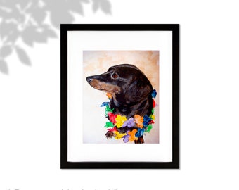 Dachshund Print, Dachshund Painting, Dachshund Art, Wiener Dog Print, Wiener Dog Painting, Wiener Dog Art, Dachshund Gifts, Dachshund Decor