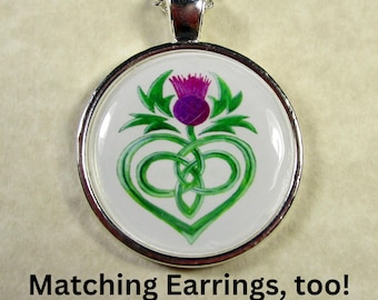 Celtic Thistle Necklace, Scottish Pendant / Scotland Jewelry Gifts
