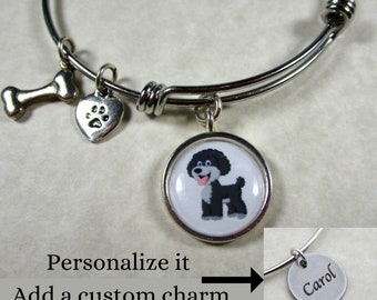 Portuguese Water Dog Bracelet, Portuguese Water Dog Bangle, Portuguese Water Dog Jewelry, Portuguese Water Dog Gift, PWD Gifts, PWD Mom Gift