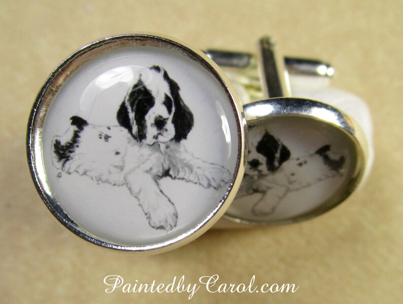 Cocker Spaniel Accessories Cocker Cufflinks Cocker Grooms Gifts Parti-Color Cocker Spaniel Mens Gifts Cocker Spaniel Cufflinks