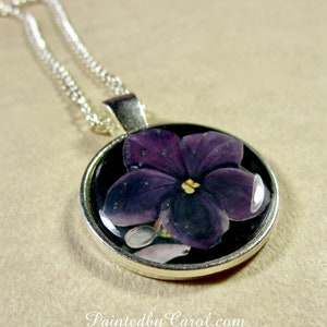 Pendentif violet, collier violet, bijoux violets, purple violets cadeau, bijoux de mariage violet, bijoux de mariée violet, cadeaux de fête des mères image 7