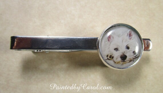 Art Dog Ltd West Highland White Terrier Cufflinks and Tiepin Photo-Jewelry Box Jewelry for Men