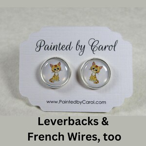 Yellow Tabby Cat Earrings, Cat Jewelry, Cat Mom Gifts, Yellow Tabby Jewelry, Cat Lover Gifts, Cat Mom Jewelry, Yellow Cat Gifts