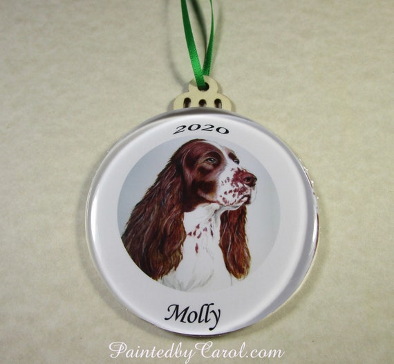 Personalized English Springer Spaniel Christmas Ornament Custom English Springer Spaniel Ornament Dog Christmas Ornament Dog Ornament Mom