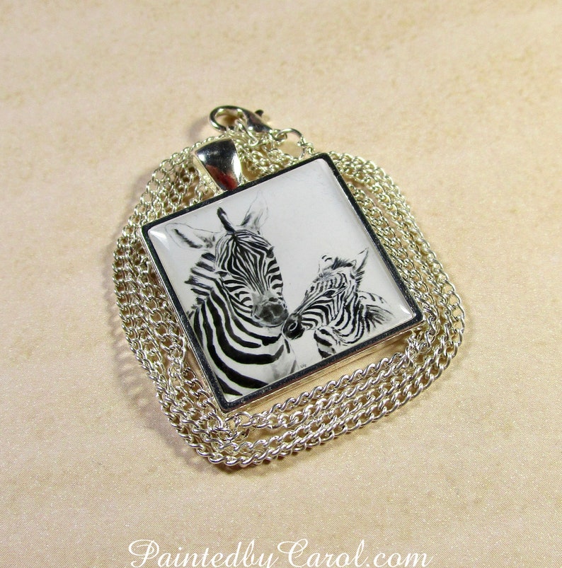 Zebra Pendant Zebras Necklace Mom and Baby Zebra Jewelry Etsy